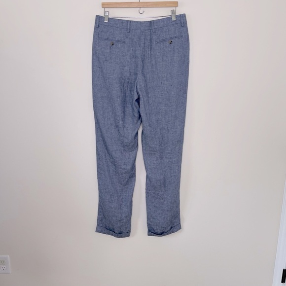 Murano Baird McNutt Linen Alex Slim Fit Flat Front Dress Pants Mens wedding - Picture 6 of 9